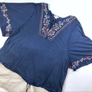 Style & Co Blue Boho Top Plus Size 3X New